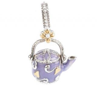 Barbara Bixby Enamel Tea Pot Charm Sterling/18K —