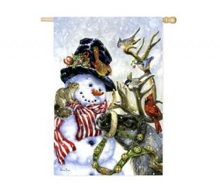 Frosty, Prancer, and Friends Flag   29 x 43