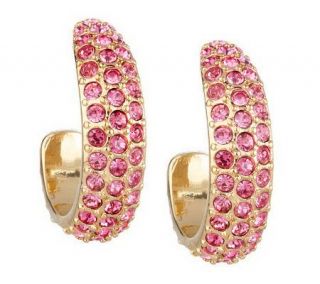 Joan Rivers Color Sensation Crystal Hoop Earrings —