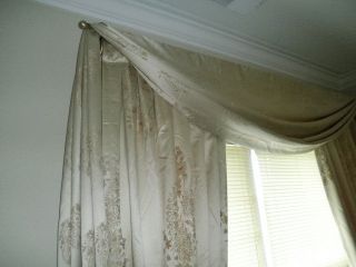 WATERFORD CONNER LINED POLE TOP DRAPE / CURTAIN & SCARF VALANCE SET 7