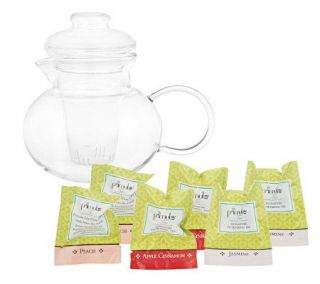 Primula 40 oz Glass Teapot w/ 6 Flowering Tea Pods —