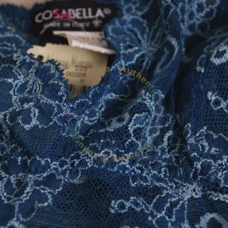New Cosabella Teal Blue Green Lace Spaghetti Strap Bralette Bra Cami