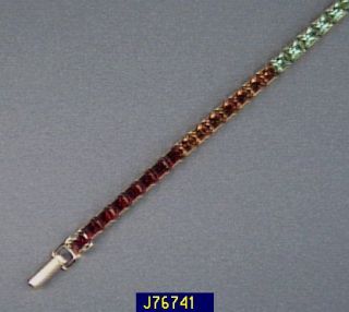 inch Multi color Crystal Tennis Bracelet —