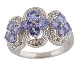 Sterling 1.40 ct tw Tanzanite and Diamond Accent Ring —