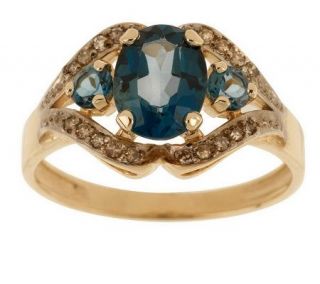 Stone Gemstone & 1/10 cttw Diamond Ring, 14K —