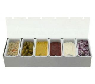 Mr. Bar B Q 6 Compartment Stainless SteelCondiment Tray —