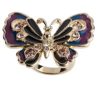 Kenneth Jay Lanes Free Spirited Butterfly Ring —