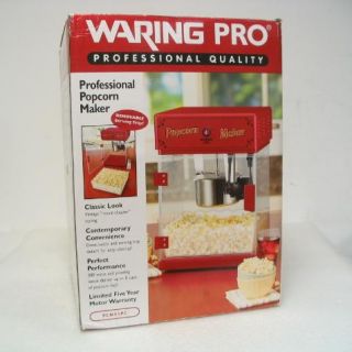 New Waring Pro Professional 8 Cup Popcorn Maker PCM55PC