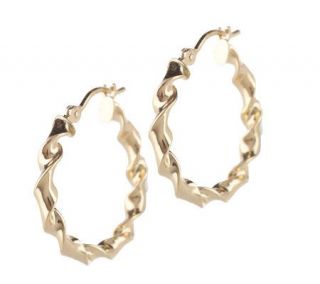 Savor 14K Gold Bonded 3/4 Ribbon Hoop Earrings —
