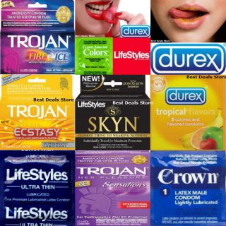 100 Durex Lifestyles Trojan Assorted Mixed Variety Pack 1 Free