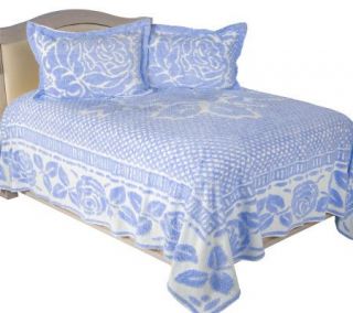 Northern Nights Rose Design Chenille FL Bedspread and Shams — 