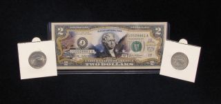 Colorized $2 Bill & Quarter set (P&D) Only   Glacier National Park