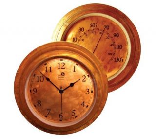All Weather Copper Clock and Thermometer Set —