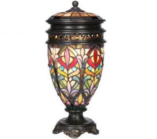 Peng Stained Glass 18 inch Urn Shaped Accent Lamp —