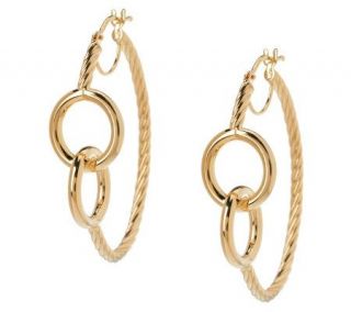 VicenzaGold Interlocking Circle Frontal Hoop Earrings 14K Gold