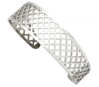 Steel by Design Cross Hatch Cuff Bracelet —