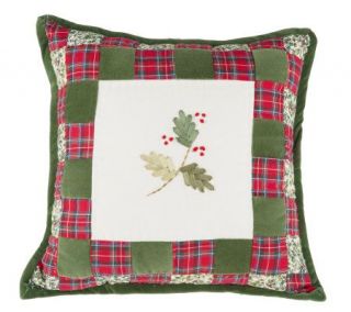 Holiday Traditions Embroidered 14x14 Pillow by Valerie —