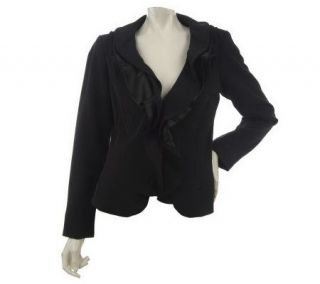 Joan Rivers Glamorous Satin Ruffle Jacket —