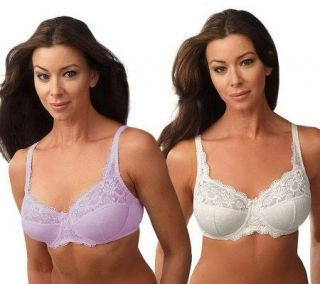 Barely Breezies Set of 2 Microfiber and Lace Support Bras —
