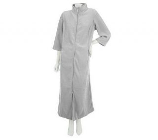 Quacker Factory Dreamables Zip Up Fleece Robe w/ Stone Spray   A226847