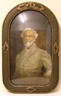 1864 Framed Robert E Lee Civil War Portrate Hand Painted by Jon Haber