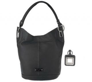 Tignanello Pebble Leather Bucket Hobo Bag —