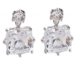 Epiphany Diamonique 8.50 ct tw Cushion Drop Earrings —