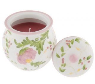 Paula Deen Handpainted Ceramic Canister Candle with Lid —