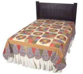 Dresden Plate Handcrafted 100Cotton King Quilt —