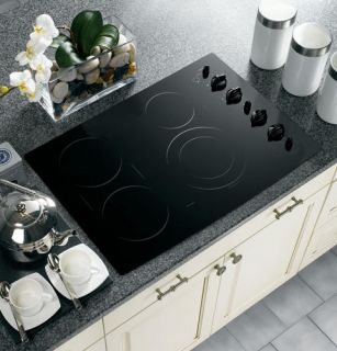  Profile™ 30 BLACK Built In CleanDesign Smooth Top Cooktop PP932BMBB
