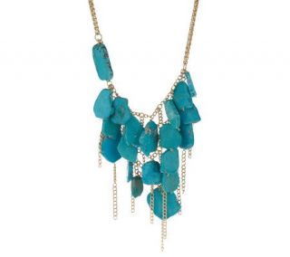 As Is Nakamol Dolomite Nugget & Chain Adjust. Statement Necklace 