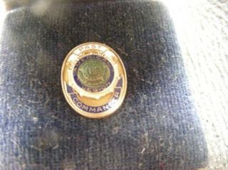  Gold U s American Legion Past Commander Pin with Leather Case