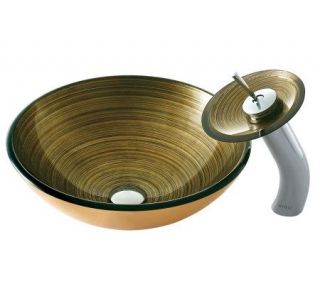 Vigo Bronze Glass Sink and Faucet Set —