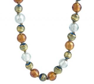 As Is 18 Beaded Murano Necklace 14K Gold —