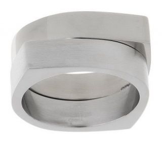 Steel by Design Double Stacked Square Ring Stainless Steel —