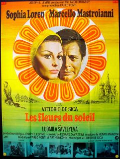 Sunflower de Sica Loren Mastroianni 1970 Original French Poster 47x63