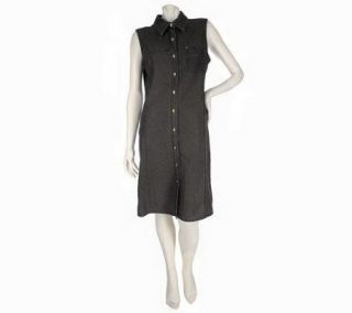 Denim & Co. Sleeveless Button Front Short Dress —