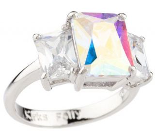 Kirks Folly Sugar Cube 3 Stone Sparkle Ring —