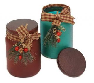 Set of 2 Holiday Candles with Balsam Sprigs byValerie —