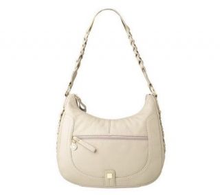 Liz Claiborne New York Leather Hobo with Braided Strap Detail