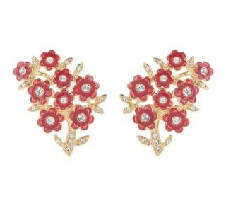 Jacqueline Kennedy Red Wildflower Earrings —