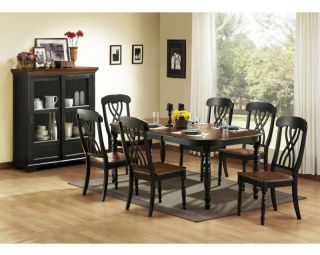 CASUAL COUNTRY BLACK DINING TABLE CHAIRS DINING ROOM FURNITURE SET