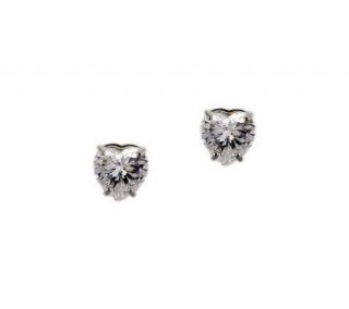 Diamonique .75 ct tw Heart Stud Earrings, 14K Gold —