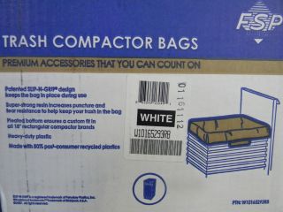 W10165293RB Whirlpool Trash Compactor Bags 18 Plastic 60pk KitchenAid