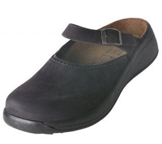 Birkenstock Nubuck Leather Side Buckle Maryjane Comfort Clogs