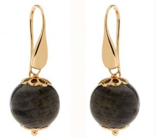 Veronese 18K Clad Labradorite Bead Dangle Earrings —