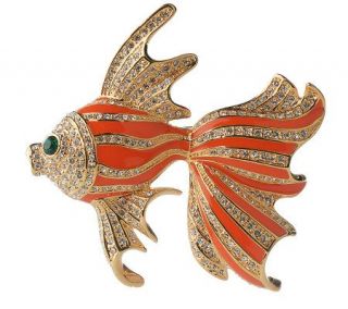 Jacqueline Kennedy Reproduction Simulated Coral Fish Brooch — 