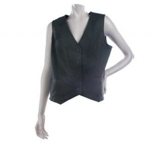 Denim & Co. Brushed Twill Vest with Welt Pockets —