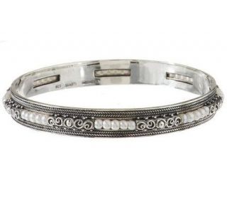 Suarti Artisan Crafted SterlingAverage Cultured Pearl Bangle