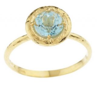 Adi Paz Round Gemstone Textured Ring 14K Gold —